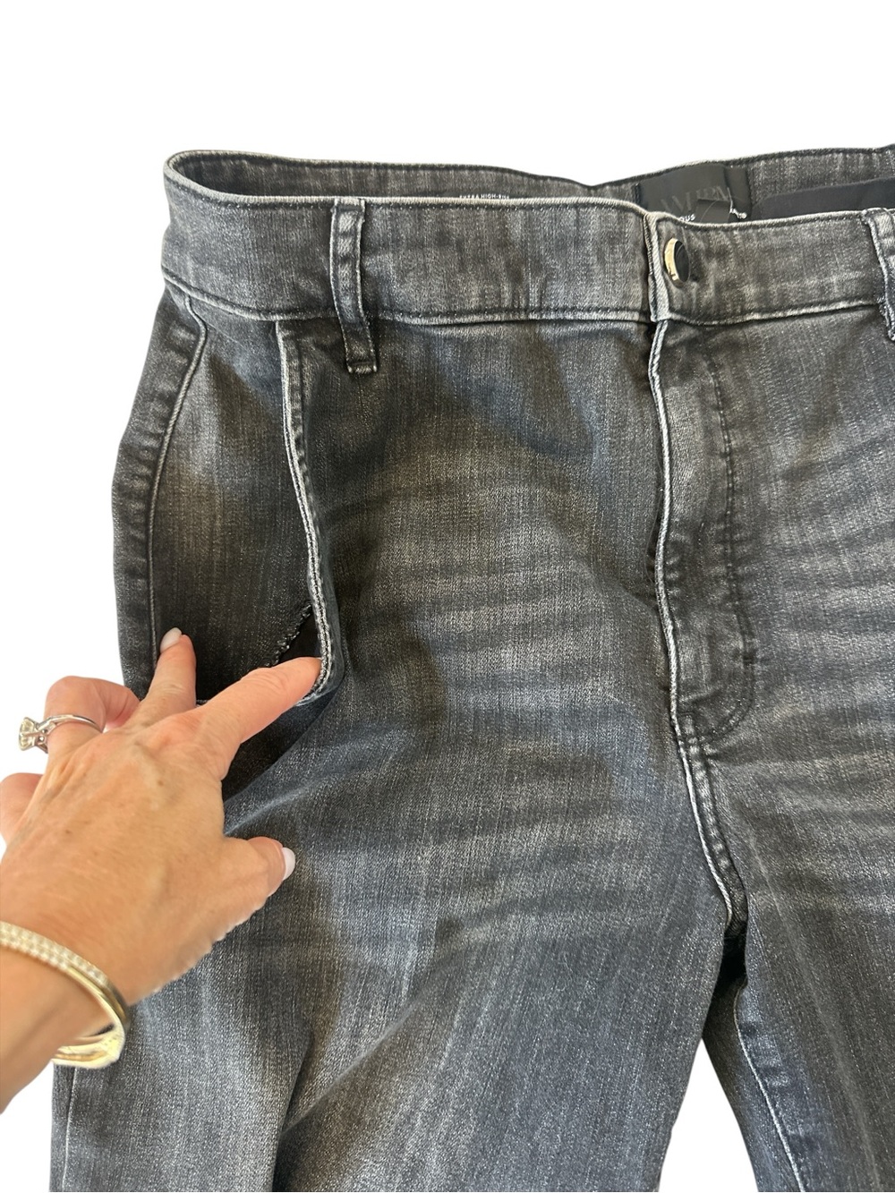 White House Black Market Extra High Rise Eco Wide Leg Jean - Picture 7 of 13